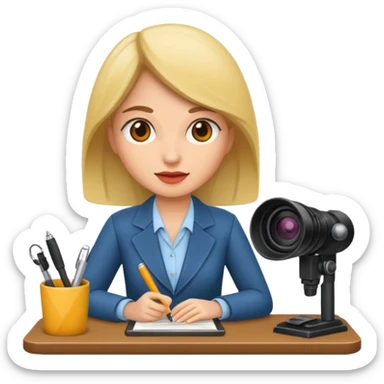 journalist woman sticker
