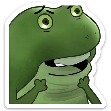 Guy with hands around neck laughing  sticker