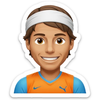 rafael nadal with head band sticker