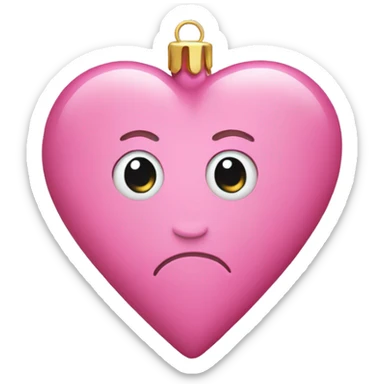 Pink Christmas heart sticker