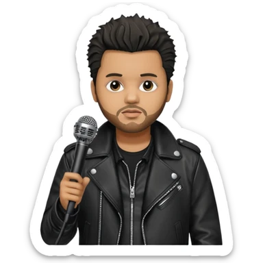The weeknd holding microphone sticker