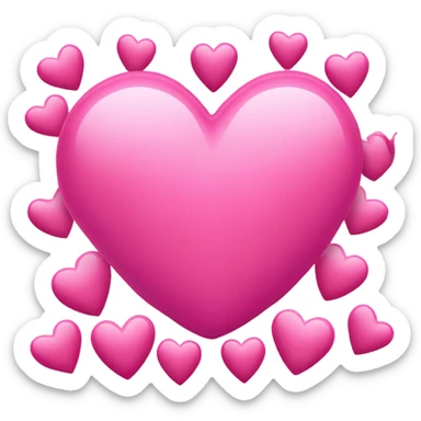 Pink heart with small hearts sticker