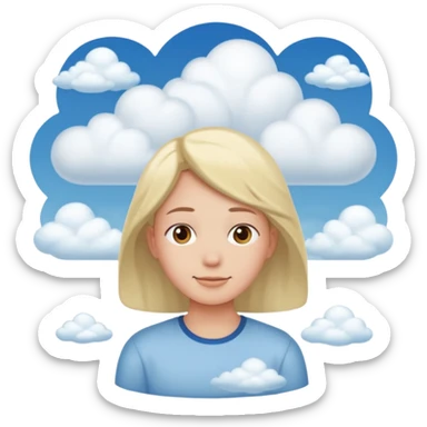 person with clouds sticker