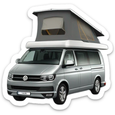 VW T5 Aufstelldach camping bus VW grey from left site sticker