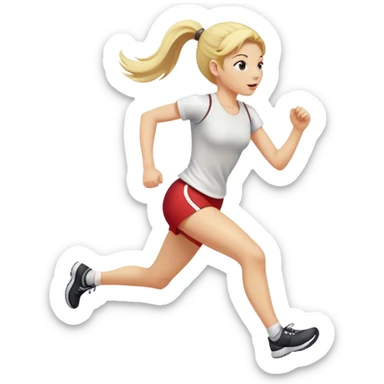 Blonde girl with ponytail running sticker