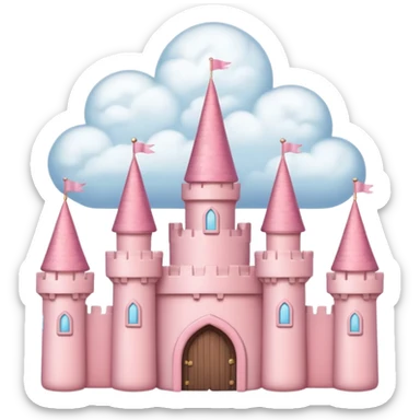 cloud pink castle sticker