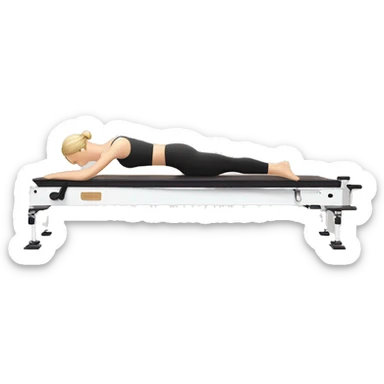 Pilates reformer white classical  sticker