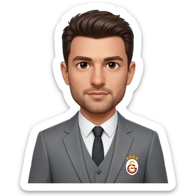 Galatasaray logosunun olduğu 1998-99 gri formalı kişi sticker