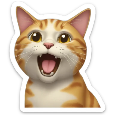 cat throwing up sticker