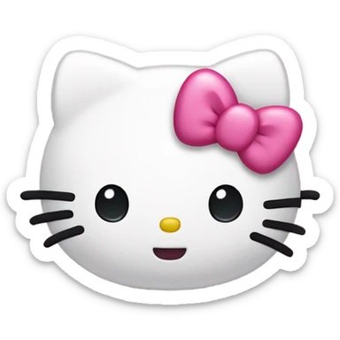 Cute pink heart hello kitty sticker