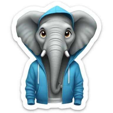 Elephant wearing a hoodie  sticker