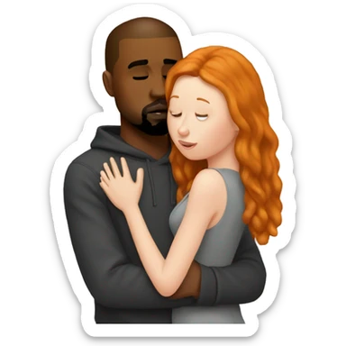 ginger girl kissing kanye west  sticker
