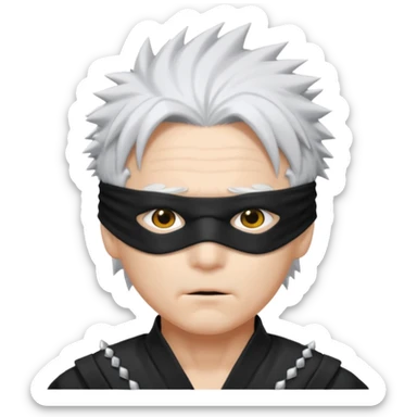 Gojo saturo with spiky hair and blind fold sticker