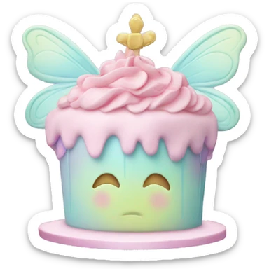 Fairy pastel cake sticker
