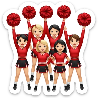 Black and red cheer sticker