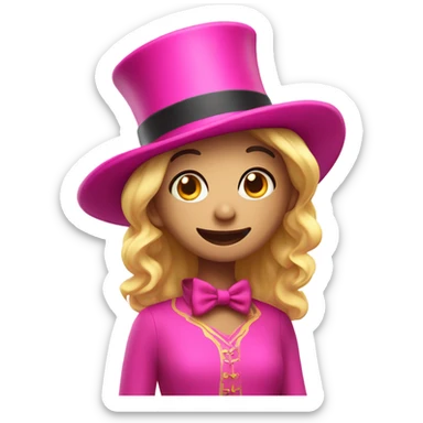 a wish with a pink top hat sticker