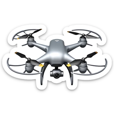 Quadcopter drone flying sticker