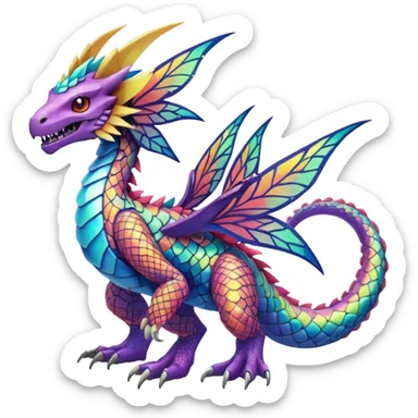 Colorful Exotic Pokémon-Digimon-Monster-Beast-Fakémon-hybrid-creature (full body) sticker
