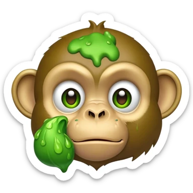 An monkey throws up ( vomits) sticker