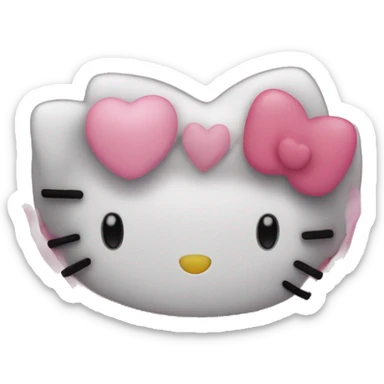 Cute hello kitty heart sticker