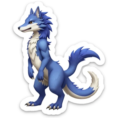 Sergal, LiLaiRa, Furry, Anthro, Full Body, Tufted tail sticker