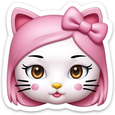 hello kitty with mascara spoolie sticker