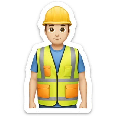 create a realistic emoji of a small construction worker vest sticker