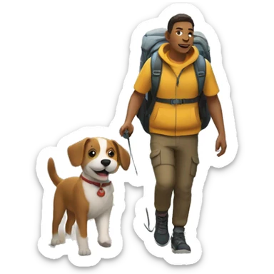 doggy walk in mountain sticker