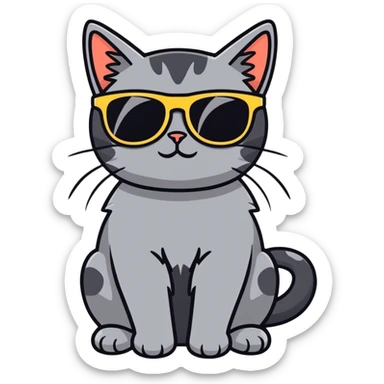 Cat with sunglasses sticker