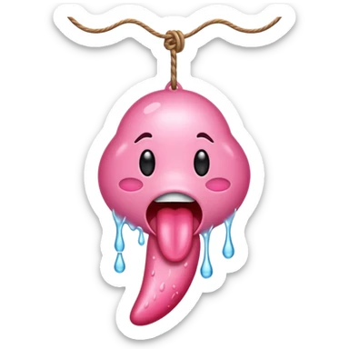 une lanque qui pend avec une goutte de bave sticker