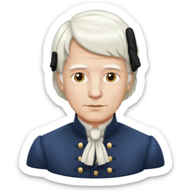 Founding father with a white wig sticker