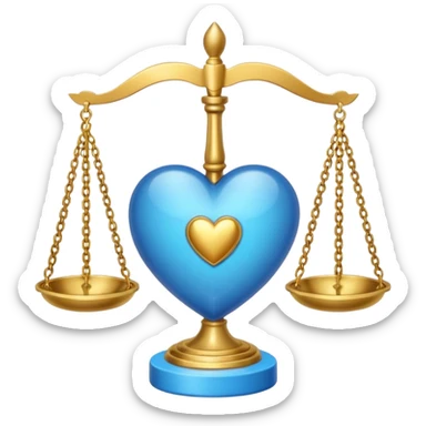 Blue heart with scales of justice sticker