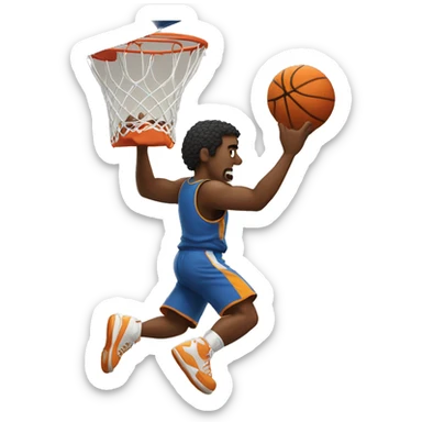 A man dunking a basketball sticker