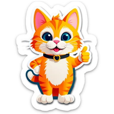 Cat thumbs up sticker