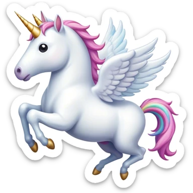 unicorn flying and pooping sticker