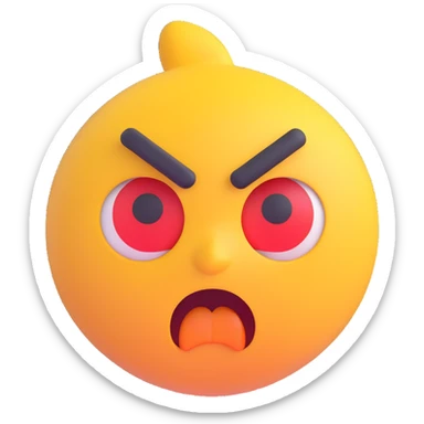 angry emoji with a confused look sticker