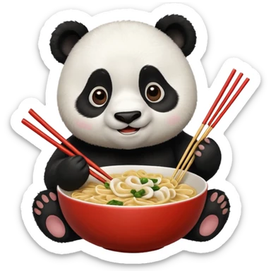 A Kang fu panda eating noodles  sticker