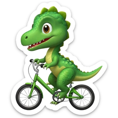 Baby dinosaur riding a bike  sticker