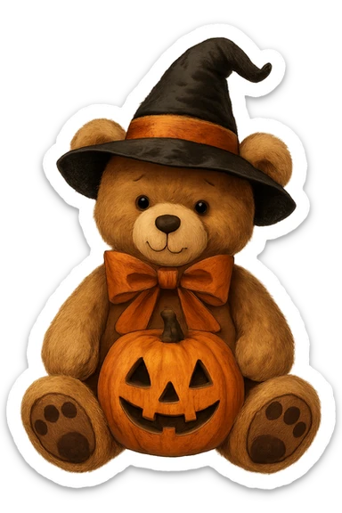 Halloween teddybear, remove background sticker