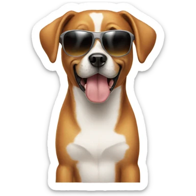 dog with sunglasses sticker