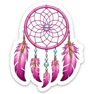 pink dreamcatcher with diamonds sticker