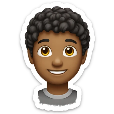 niño pequeño de piel negra, pelo corto y sonrisa  sticker