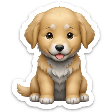 black and grey golden retriever dorky puppy sticker