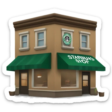 One coffee shop building with one starbucks logo sticker