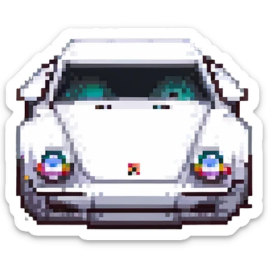 blocky Minecraft Porsche car sticker