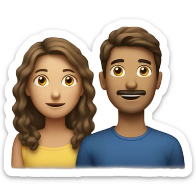 Two adults talking, one is french and the other is spanish sticker