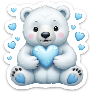 Polar bear  hearts sticker