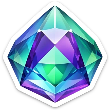 Shiny epic green blue and purple gemstone sticker