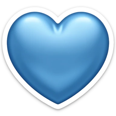 heart with a metallic blue finish sticker