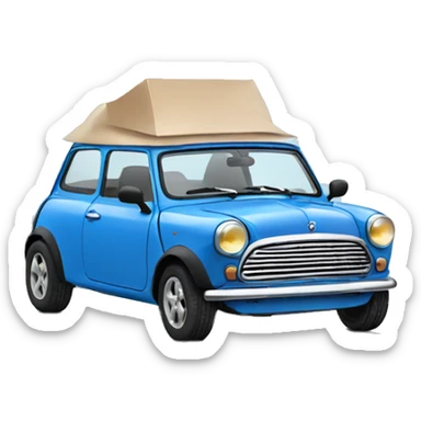 blue mini car sticker